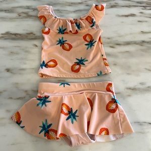 Hanna Andersson size 5 tankini with skirt and ruffle top